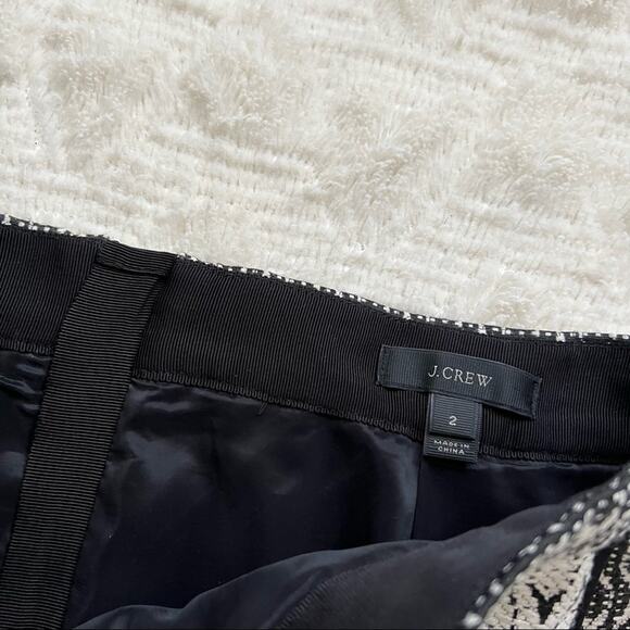 J. Crew Textured Black & White Block Print Skirt - Picture 7 of 8